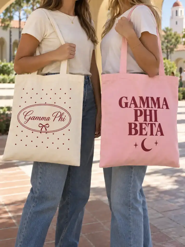 Gamma Phi Beta Totes — Classic & Pink